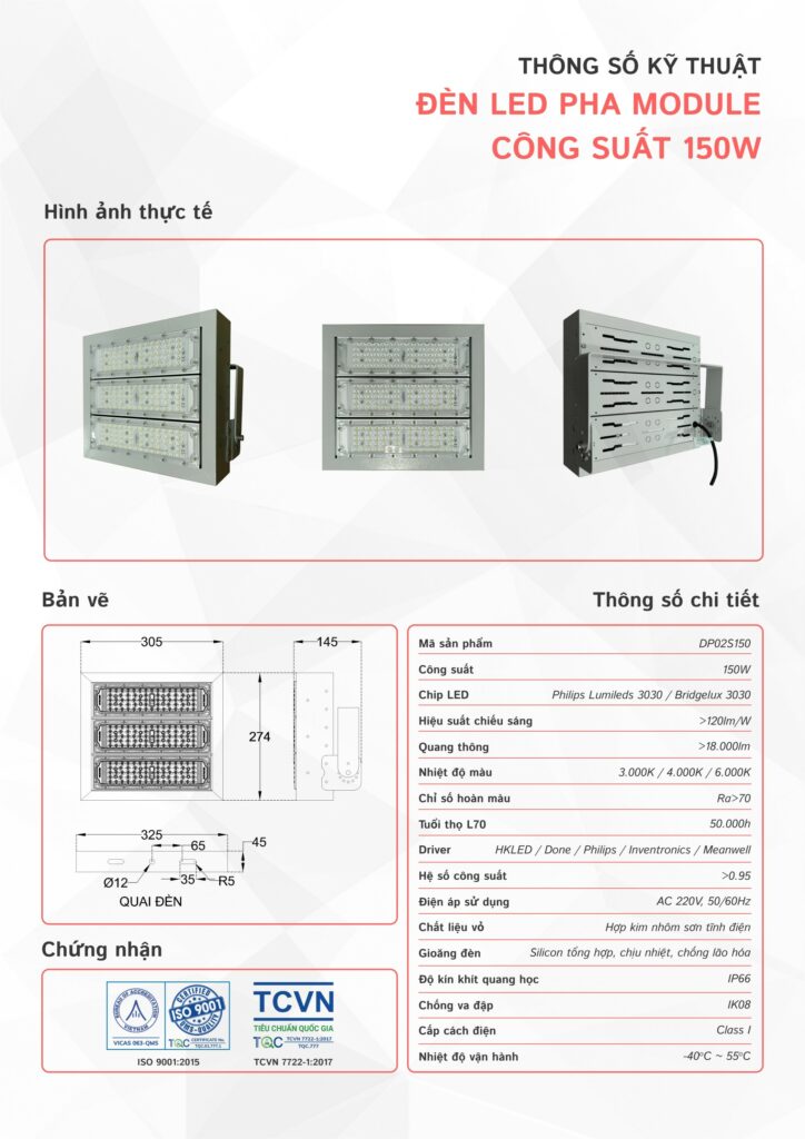 Đèn LED pha module P02 150W