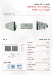 Thông số đèn led pha sân pickleball 300w