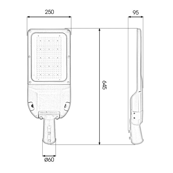 Thông số đèn đường phố LED 150w D23