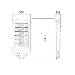 Thông số đèn chiếu sáng đường phố 300w D03 Chip LED COB