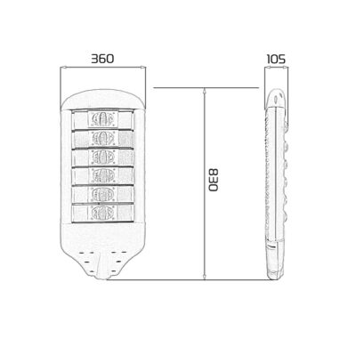 Thông số đèn chiếu sáng đường phố 300w D03 Chip LED COB