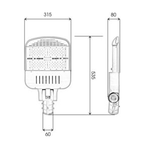 Thông số đèn LED đường chiếu sáng đô thị 100w D14