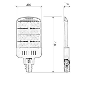 Thông số đèn led đường chiếu đô thị 200w D14