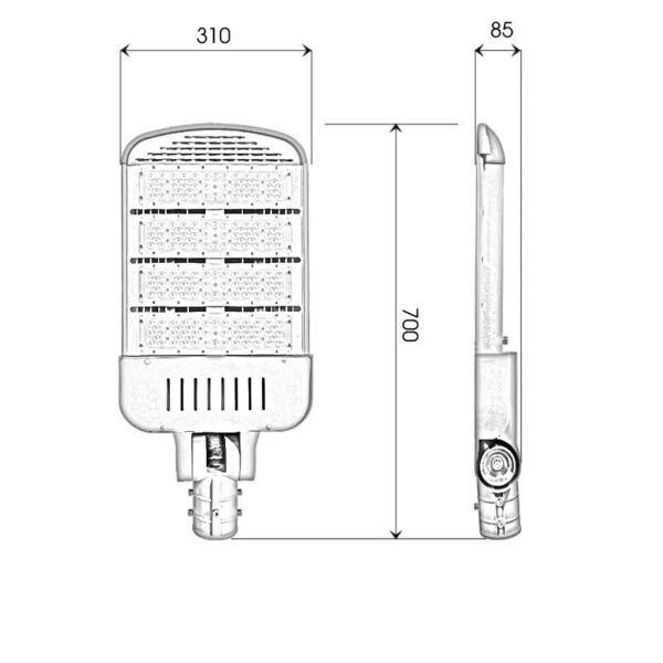 Thông số đèn led đường chiếu đô thị 200w D14