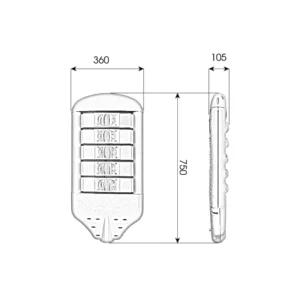 Thông số đèn chiếu sáng đường phố 250w D03 Chip LED COB